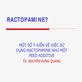 Một số ý kiến về việc sử dụng Ractopamine như một feed additive
